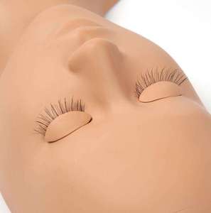 Eyelash <b>Training</b> Mannequin <b>Head</b> Removable Eyelids Soft Rubber Lash Extension Makeup Practice Tool - Product Image 5