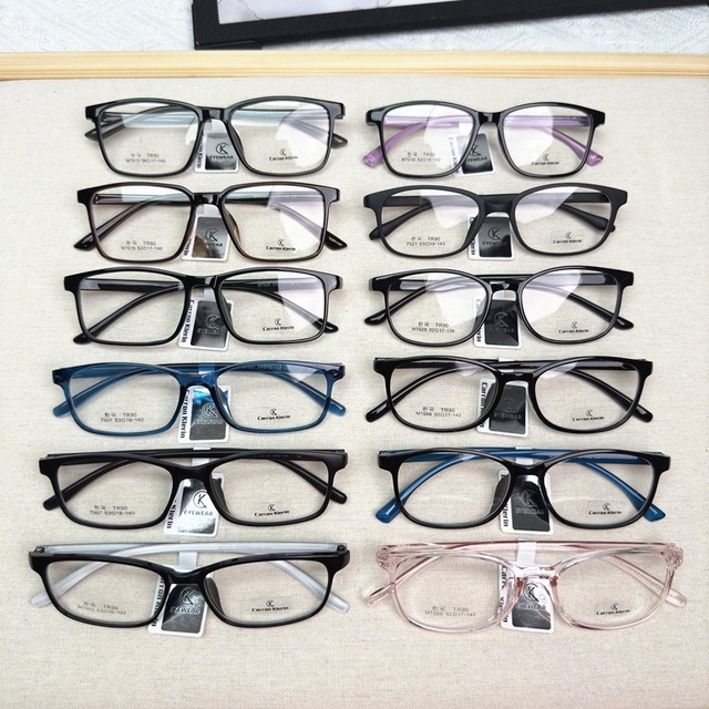 Warehouse Stock Clearance Eco-Friendly Plastic TR90 Square Full-Rim Solid Optical Glasses Frames PC Lenses Fast Delivery for Men
