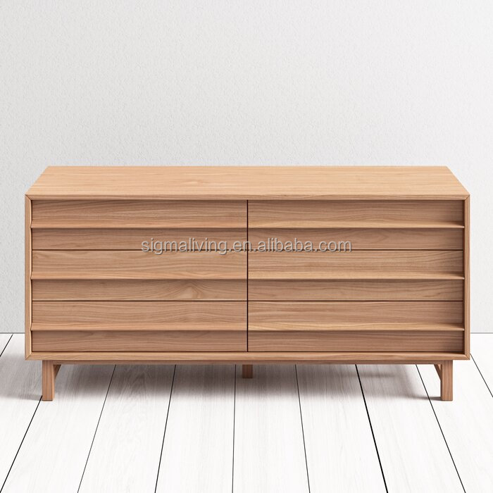 Indoor furniture Living room bedroom traditional trestle base and wood frame 6 Drawer Double Dresser