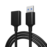 Câbles d'extension USB mâle vers USB femelle avec gaine en PVC, conducteur en cuivre pur USB2.0, support pour téléphone