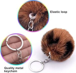 Pompons en vrac, porte-clés pompons, boules duveteuses, cadeaux de remerciement pour femmes et filles, accessoires DIY, pendentifs pour sacs à main et cabas - Product Image 3