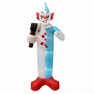 Decoración Inflable de Payaso Terrorífico con Hacha de 7 Pies, Iluminada, para Jardín Exterior, Resistente al Agua, Precio de Fábrica, Gran Venta - Product Image 3