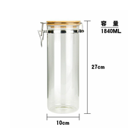Récipient de nourriture de pot de stockage de couverture en bois de pâtes de cuisine en verre de Borosilicate élevé écologique avec le couvercle en bambou