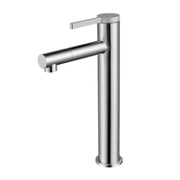 Robinet de lavabo sanitaire en laiton chromé et acier inoxydable brossé 304 pour salle de bain de maison, villa, appartement