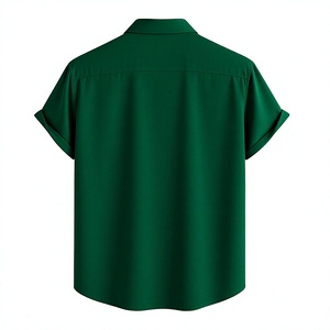 เสื้อเชิ้ตแขนสั้นผู้ชายสีดำล้วน/พิมพ์ลายตามสั่ง ปกคอปกติดกระดุม สวมใส่สบาย ระบายอากาศได้ดี แห้งเร็ว เป็นมิตรกับสิ่งแวดล้อม น้ำหนัก 180 กรัม - Product Image 2