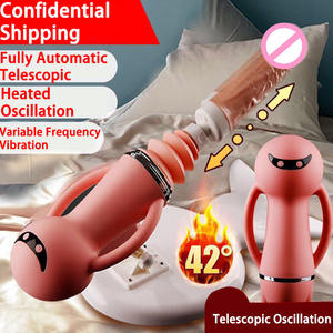 Jouet sexuel pour adultes de grande taille à vibration chauffée automatique, en silicone liquide souple, machine sexuelle pour femmes, gode télescopique énorme, vibrateur - Product Image 3