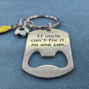 Porte-clés ouvre-bouteille, cadeaux pour papa, grand-père, <span class=keywords><strong>oncle</strong></span>, cadeau d'anniversaire, fête des pères, si papa, grand-père, <span class=keywords><strong>oncle</strong></span> ne peut pas le réparer, personne ne peut - Product Image 2