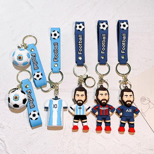 <span class=keywords><strong>Porte</strong></span>-clés en PVC 3D pour figurine de football, personnage de Messi, sac de voiture en caoutchouc avec pendentif, cadeau sportif - Product Image 2