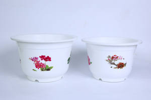 กระถางต้นไม้พลาสติก PP สีขาวขนาดใหญ่ สำหรับขายส่ง พร้อมลายพิมพ์ ทนทาน เหมาะสำหรับปลูกต้นไม้ บอนไซ ขนาด A250 - Product Image 3