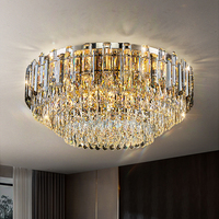 Plafonnier Lustre LED Moderne en Cristal de Luxe Gouttes de Pluie pour Salon