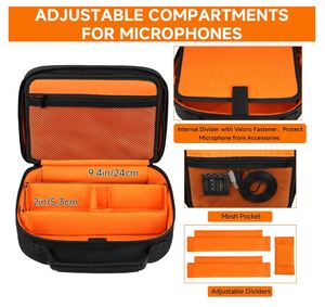 3 Slots <b>Wireless</b> <b>Microphone</b> Carrying Case <b>Microphone</b> Storage Bag Fits for 3 Mic Portable Mic case for Singing - Product Image 3