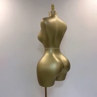 Mannequin féminin courbé, hanches larges, modèle brésilien, mannequin en cuir mat doré, demi-taille plus, buste supérieur à vendre
