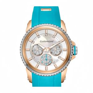 Fabricación de Relojes, Personalización ODM, Correa de Fluoroelastómero FKM Blanca de Alta Calidad, Reloj de Cuarzo de 41 mm, Reloj Cronógrafo OEM para Hombre - Product Image 3