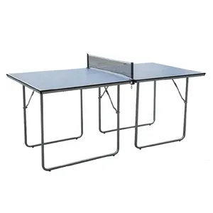 Mesa de tenis de mesa compacta, tamaño mediano de 6 pies, ideal para espacios pequeños