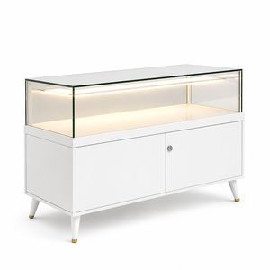 Comptoir de présentation en verre, vitrine en bois pour magasin de cosmétiques, mobilier de caisse, aménagement personnalisé pour salon de beauté - Product Image 1