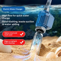 Pompe électrique automatique pour aquarium avec dispositif d'aspiration, aspirateur de déjections, nettoyeur de sable et outil de nettoyage des eaux usées
