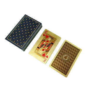 <span class=keywords><strong>Jeu</strong></span> de cartes à jouer en plastique PVC personnalisé avec illustrations, construction durable, couleur or, <span class=keywords><strong>prix</strong></span> d'usine - Product Image 1