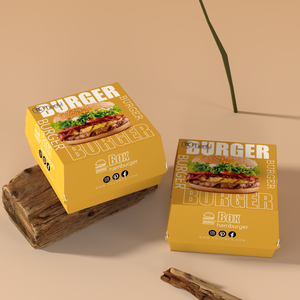 Caja de hamburguesas barata, tinta de soja, personaliza tu logotipo, hamburguesa impresa personalizada, caja para llevar, caja de hamburguesas con compartimento para patatas fritas - Product Image 4