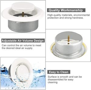 Round White Electric Adjustable Air Valve Exhaust <b>Fans</b> with ABS Plastic for Bathroom Office Kitchen-ODM Customizable - Product Image 4