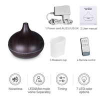 Portable électrique 500ml Grain de bois humidificateur électrique salle d'aromathérapie diffuseurs de lumières colorées
