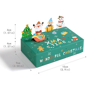Caja de regalo navideña de lujo de alta gama, caja de recuerdo para fiesta de Navidad, caja de embalaje creativa para postres con diseño de Papá Noel y alce. - Product Image 3