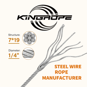 <span class=keywords><strong>ลวด</strong></span><span class=keywords><strong>สลิง</strong></span>เหล็กชุบสังกะสี 7x19 แบบยืดหยุ่น สำหรับยกของ ติดตั้งอุปกรณ์ และสายเคเบิลอากาศยาน - Product Image 1