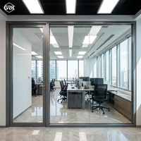 Porte à cadre dissimulé en acier intérieur et aluminium extérieur de 100 mm, double vitrage, isolation phonique 45 dB, écologique, pour hôpital et entrepôt