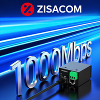 Commutateur POE++ industriel ZISA Gigabit 90W, 1GE RJ45 + 1GE SFP, montage sur rail DIN, boîtier métallique robuste, convertisseur de média fibre optique POE