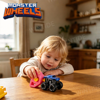 Voiture Monster Truck de collection en plastique, pack surprise, à rétrofriction, pour cascades et tout-terrain, avec lanceur manuel, cadeau de fête pour enfants