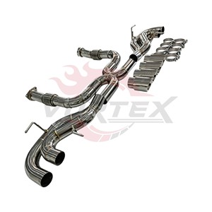Sistema de escape de alto rendimiento Vortex SS304 compatible con Chevrolet Corvette C8 Z51, silenciador de carreras con puntas cuádruples. - Product Image 3