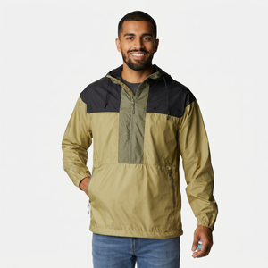New Arrival Color Block Split Windbreaker Waterproof <b>Jacket</b> <b>Mens</b> Hooded Anorak <b>Jacket</b> - Product Image 1