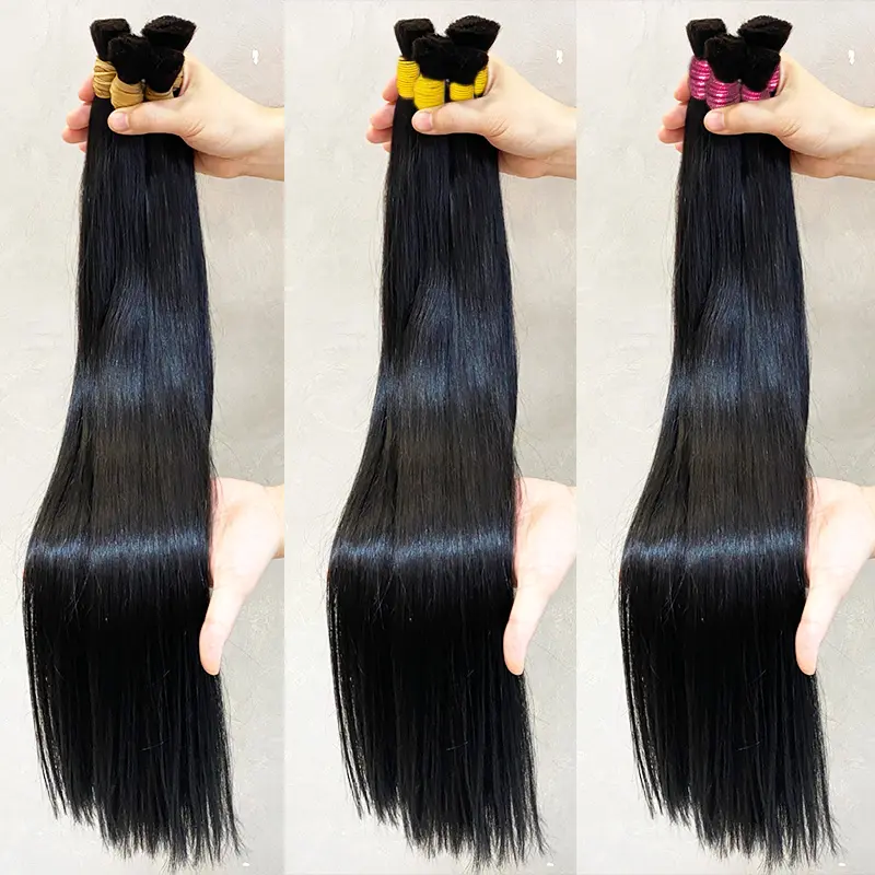 Extensiones cabello natural 15A rambut cabelo humano mega Grosir rambut perawan manusia ekstensi rambut massal Brasil