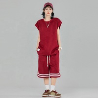 Vente en gros de vêtements ensemble d'été de t-shirts en élasthanne et polyester pour hommes, débardeur personnalisé, short, ensemble 2 pièces décontracté et surdimensionné de rue