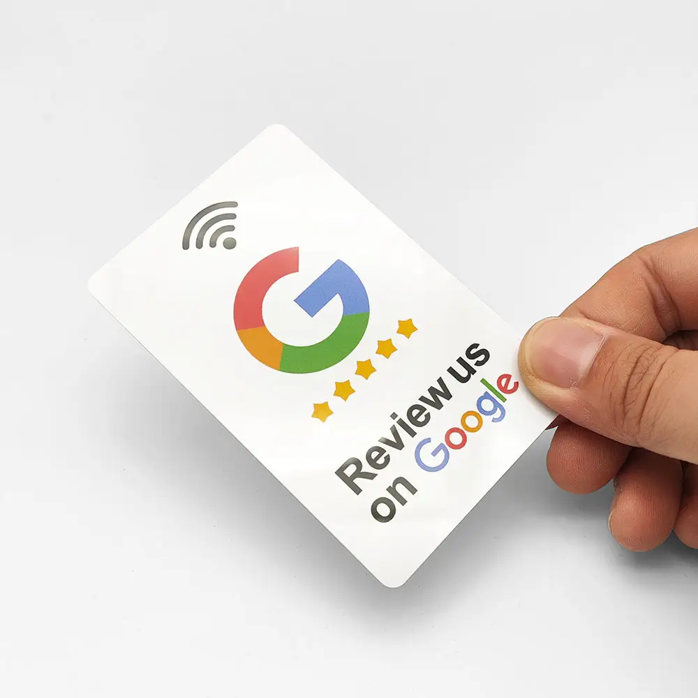 QR Code Digital Business Card Programmable PVC Plastic Custom Printed NFC Google Review Cards