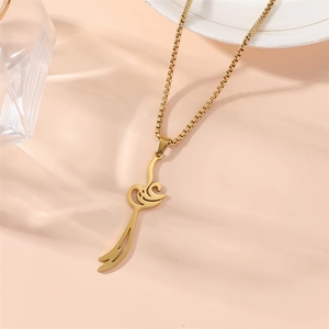 Collana con Ciondolo a Forma di Spada Scimitar Zulfiqar Semplice, Ispirata all'Islam Arabo Shi'ite, in Acciaio Inossidabile, Gioielli di Moda, Vendita all'Ingrosso - Product Image 5