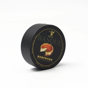 Biodegradable Customized Logo Flat Edge Cylinder <b>Box</b> Single Basque Cheese Cake Packaging Round Carton for Bake Dessert Shop - Product Image 2