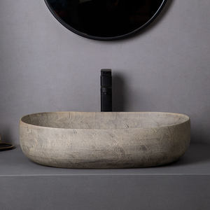 Lavabo ovale créatif de style Wabi-Sabi, pour comptoir domestique, cour extérieure, modèle combiné à <span class=keywords><strong>bassin</strong></span> unique TSP-99 - Product Image 4