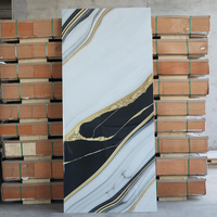 Panneau mural en PVC effet marbre, design moderne, imperméable, de luxe, bleu, noir, or, motif fluide, décoration Runwood Wholesale