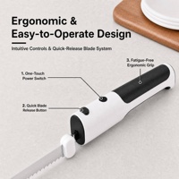 Nouveau couteau de cuisine électrique sans fil, en acier inoxydable, Rechargeable, automatique, coupe-pain électrique