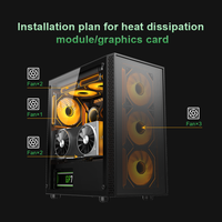 Boîtier PC Micro ATX avec panneau latéral en verre trempé, prend en charge les GPU de 325 mm, 8 positions de ventilateurs, 2 HDD, 2 SSD, 4 emplacements