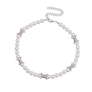 Collar de una sola capa con diseño geométrico de perlas de grado AA para uso diario - Product Image 5