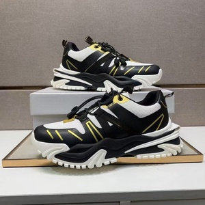 Zapatos de diseñador de marca, de cuero genuino de alta calidad, con cordones, suela gruesa, malla ligera, estilo deportivo de alta gama, zapatos modernos. - Product Image 1