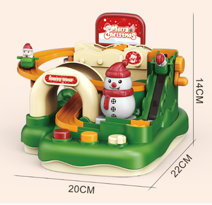Juego de Construcción de Tren Magnético Pequeño con Rampa Temática de Muñeco de Nieve Navideño, Juguete Educativo de Aventura para Niños - Product Image 5