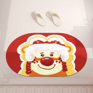 Cartoon Oval Bath Mat Diatomaceous Earth Quick Drying Absorbent Non Slip For Bathroom Entrance Home Use - Product Image 2