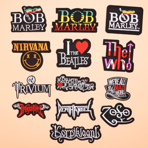 Nuevas letras <span class=keywords><strong>BOB</strong></span> <span class=keywords><strong>MARLEY</strong></span> THE WHO diseño bordado ropa parches Rock música letra diseño bordado hierro en parche para camisa - Product Image 1