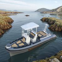 Bateau semi-rigide en aluminium de 6,8 m Achilles Hypalon, capacité 12 personnes, avec cabine à toit rigide, luxe pour la pêche, fournisseur chinois pour commandes en gros