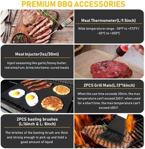 34pcs <span class=keywords><strong>BBQ</strong></span> nướng công cụ thiết lập thép không gỉ nướng phụ kiện với thìa, kẹp, xiên cho thịt nướng, cắm trại - Product Image 6