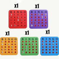 Cartes de Bingo Jeu de Logique Cartes de Tombola Imprimées UV Cinq Couleurs Jeu de Société de Bingo Jeu de Cartes en Papier pour Fête d'Anniversaire