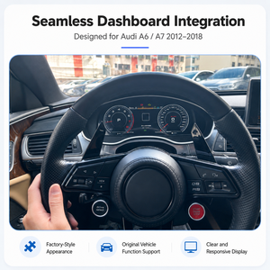 Nouveau tableau de bord numérique LCD Premium 12,3 pouces 1920x720P pour <span class=keywords><strong>Audi</strong></span> A6 A7 C7, prise en charge du <span class=keywords><strong>CarPlay</strong></span> sans fil et d'Android Auto, module Plug & Play HUD - Product Image 3