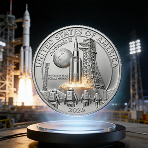 Pièce commémorative de la descente sur la Lune de l'<span class=keywords><strong>Apollo</strong></span> 11, astronaute, objet de collection spatial, plaqué argent, souvenir, cadeau - Product Image 3